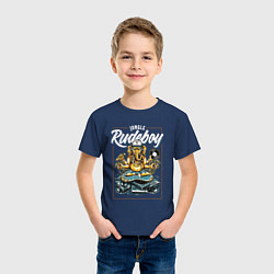 Футболка хлопковая детская Rudeboy, цвет: тёмно-синий — фото 2