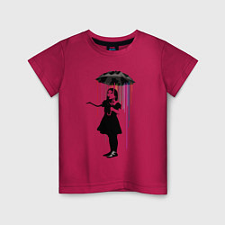 Детская футболка BANKSY БЭНКСИ девушка под зонтом