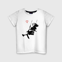 Детская футболка Banksy - Бэнкси девочка на качелях