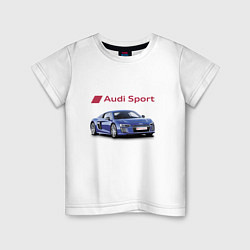 Футболка хлопковая детская Audi sport Racing, цвет: белый