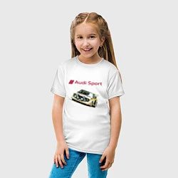 Футболка хлопковая детская Audi Racing team Power, цвет: белый — фото 2