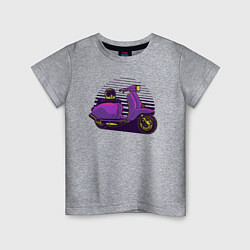 Детская футболка Фиолетовый мопед