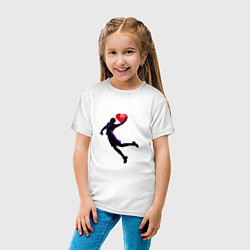 Футболка хлопковая детская Сердце Баскетболиста, цвет: белый — фото 2