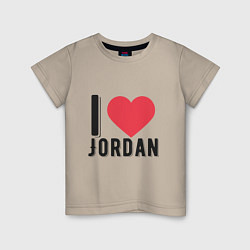 Футболка хлопковая детская I Love Jordan, цвет: миндальный