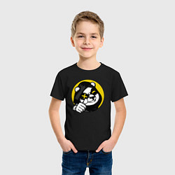 Футболка хлопковая детская Панда лайк, цвет: черный — фото 2