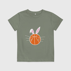 Футболка хлопковая детская Basketball Bunny, цвет: авокадо