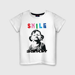 Детская футболка BANKSY SMILE девочка улыбается
