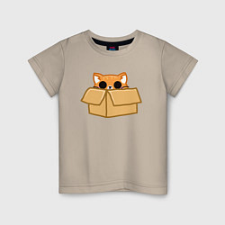 Детская футболка Котик в коробке