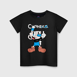 Детская футболка Синяя чашка Cuphead