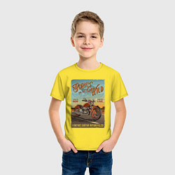 Футболка хлопковая детская Born to be wild!, цвет: желтый — фото 2