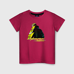 Футболка хлопковая детская Cyberpunk Edgerunners, цвет: маджента