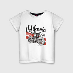 Футболка хлопковая детская California Rider Motorcycle Races, цвет: белый