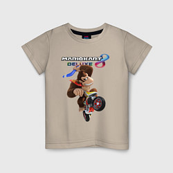 Футболка хлопковая детская Mario Kart 8 Deluxe Donkey Kong, цвет: миндальный