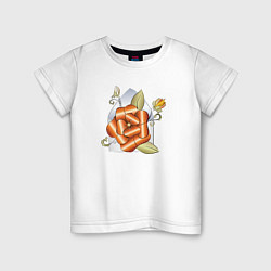 Детская футболка Металлическая роза в конверте