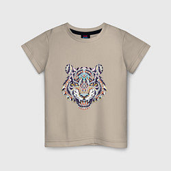 Детская футболка Мозаика - Белый тигр