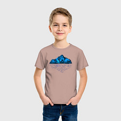 Футболка хлопковая детская Mountains Run, цвет: пыльно-розовый — фото 2