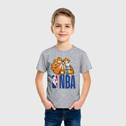 Футболка хлопковая детская NBA Tiger, цвет: меланж — фото 2