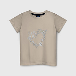 Детская футболка Сердце из цветов и веточек