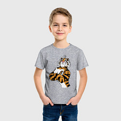 Футболка хлопковая детская Cool Tiger Power Muzzle, цвет: меланж — фото 2