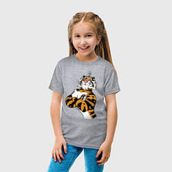Футболка хлопковая детская Cool Tiger Power Muzzle, цвет: меланж — фото 2