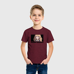 Футболка хлопковая детская Удивлённая Тайга Торадора, цвет: меланж-бордовый — фото 2