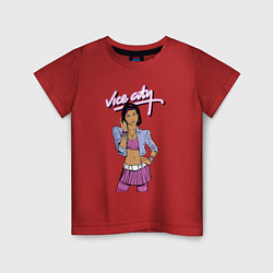 Футболка хлопковая детская GTA 3 Girl, цвет: красный