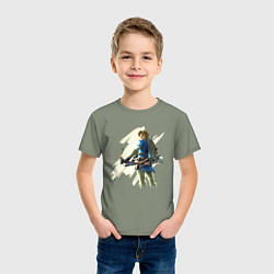 Футболка хлопковая детская Link с луком, цвет: авокадо — фото 2