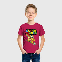 Футболка хлопковая детская Bowser Super Mario Nintendo, цвет: маджента — фото 2