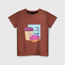 Детская футболка Кофе и пончики - это любовь