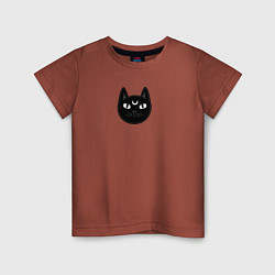 Детская футболка Мистический чёрный кот с полумесяцем
