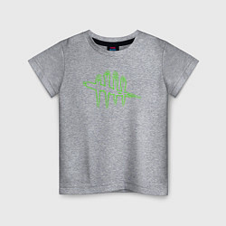 Детская футболка Dead by daylight зеленый лого