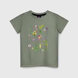 Детская футболка Полевые растения цветы ботаника