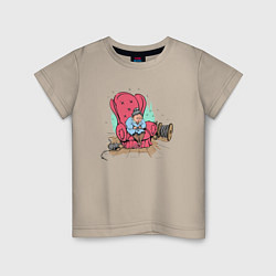 Детская футболка Старушка вяжет колючую проволоку