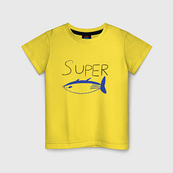 Футболка хлопковая детская Super tuna jin, цвет: желтый