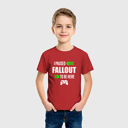 Футболка хлопковая детская Fallout I Paused, цвет: красный — фото 2