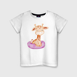 Детская футболка Милый Жирафик С Плавательным Кругом