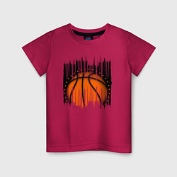 Детская футболка Баскетбольный мяч в разрыве