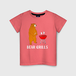 Футболка хлопковая детская Bear Grills Беар Гриллс, цвет: коралловый