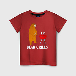 Футболка хлопковая детская Bear Grills Беар Гриллс, цвет: красный