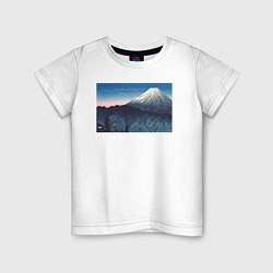 Футболка хлопковая детская Mount Fuji From Hakone Гора Фудзи, цвет: белый