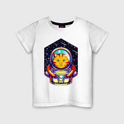 Детская футболка Рыжий кот космонавт