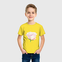 Футболка хлопковая детская Акварельная роза, цвет: желтый — фото 2