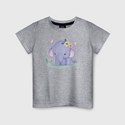 Детская футболка Милый Слонёнок На Полянке