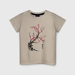 Детская футболка Сакура с иероглифами