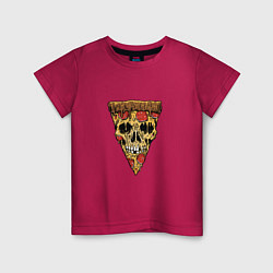 Футболка хлопковая детская Pizza - Skull, цвет: маджента