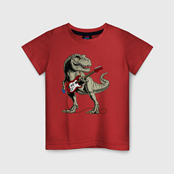 Детская футболка Динозавр рокер