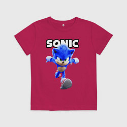 Футболка хлопковая детская Sonic the Hedgehog 2022, цвет: маджента