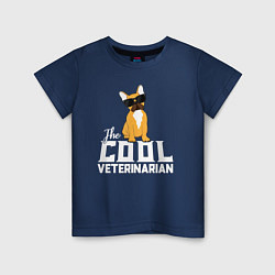 Детская футболка Крутой ветеринар французский бульдог