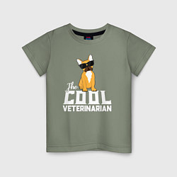 Детская футболка Крутой ветеринар французский бульдог