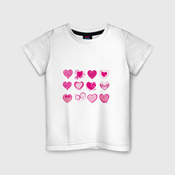 Детская футболка РОЗОВЫЕ СЕРДЕЧКИ PINK HEARTS